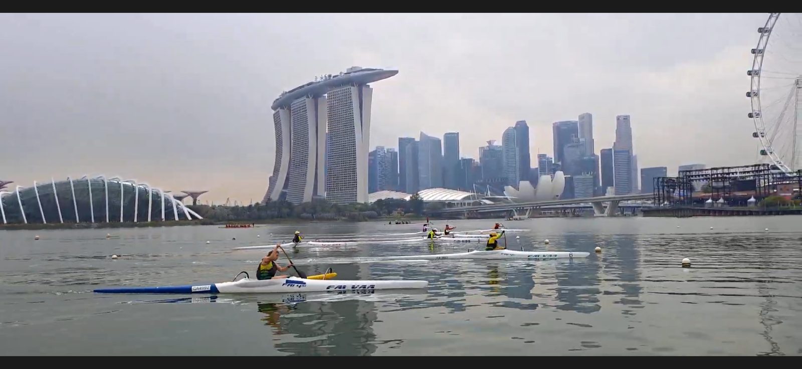 Solo paddler racing a V1 at the IVF time trials